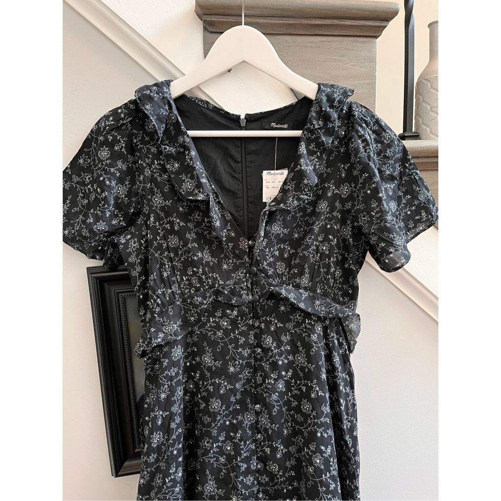 Madewell Ruffled Tiered Midi Dress in Dotter Vines sz 00 NWT